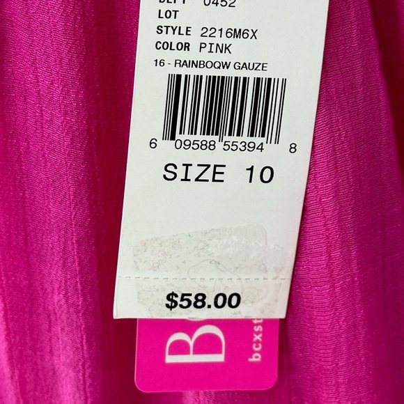 BCX Girls Sleeveless Smocked Top Off Shoulder Ruffle Midi Dress - Pink - size 10 - Picture 9 of 10